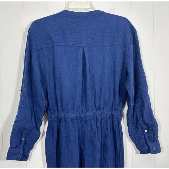 Madewell women 6 Lightspun Tapered Leg Jumpsuit Coastal Blue cotton MC943 gauze - Picture 8 of 13